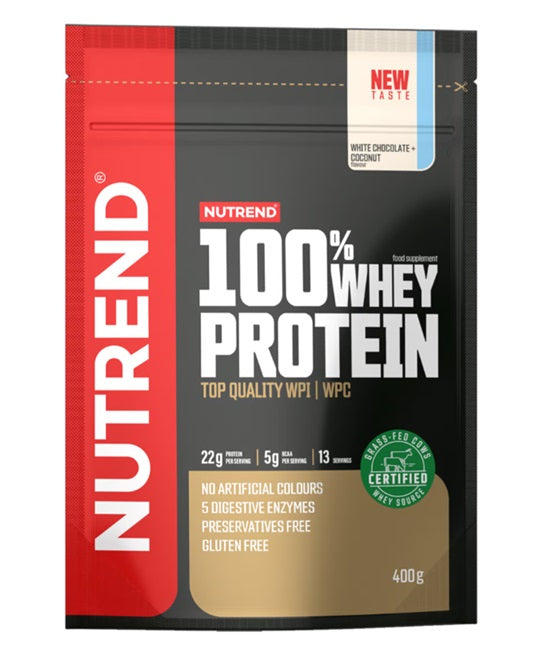 100% Whey Protein, White Chocolate + Coconut - 400 grams - Nutrend