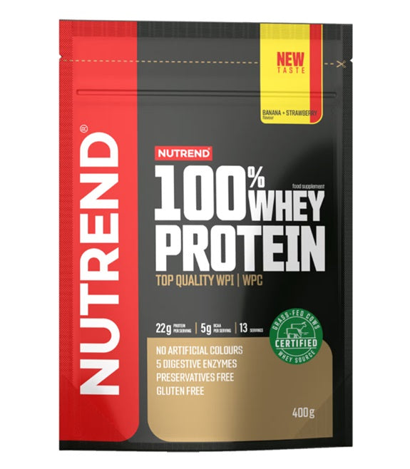 100% Whey Protein, Banana + Strawberry - 400 grams - Nutrend
