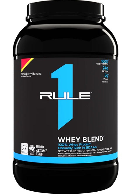 R1 Whey Blend, Strawberry Banana - 905 grams - Rule One