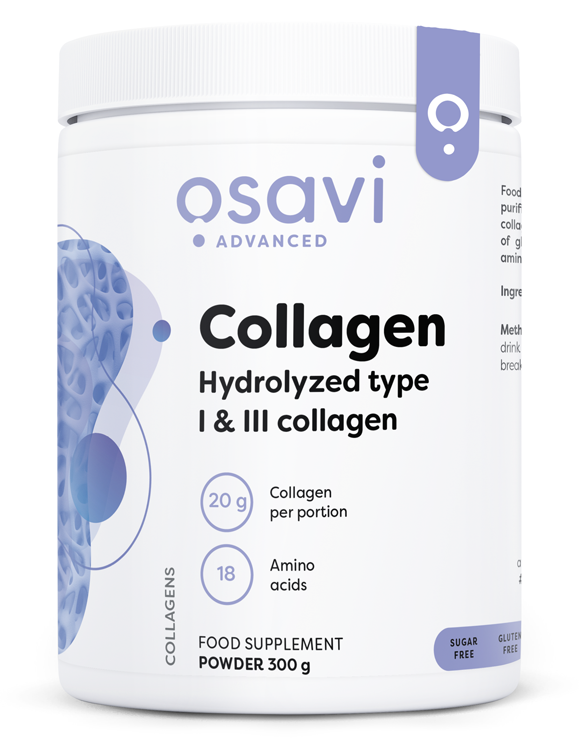 Collagen Hydrolysed Type I & III, Unflavoured - 300 grams - Osavi