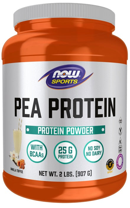 Pea Protein, Vanilla Toffee - 907 grams - NOW Foods