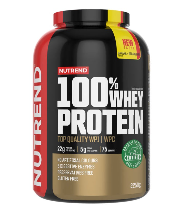 100% Whey Protein, Banana + Strawberry - 2250 grams - Nutrend
