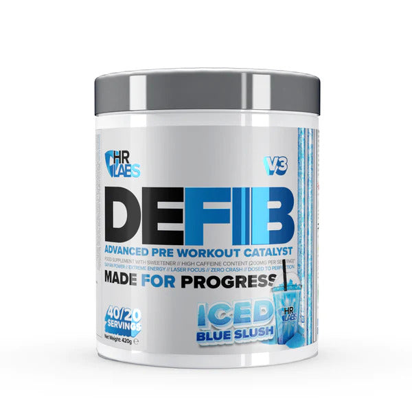 Defib V3 Advanced Pre Workout Catalyst, Iced Blue Slush (EAN 5060662330575) - 420 grams - HR Labs