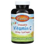 Kid's Chewable Vitamin C, 250mg Natural Tangerine - 120 vegetarian tablets - Carlson Labs