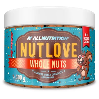Nutlove Whole Nuts, Almonds in Milk Chocolate and Cinnamon - 300 grams - Allnutrition