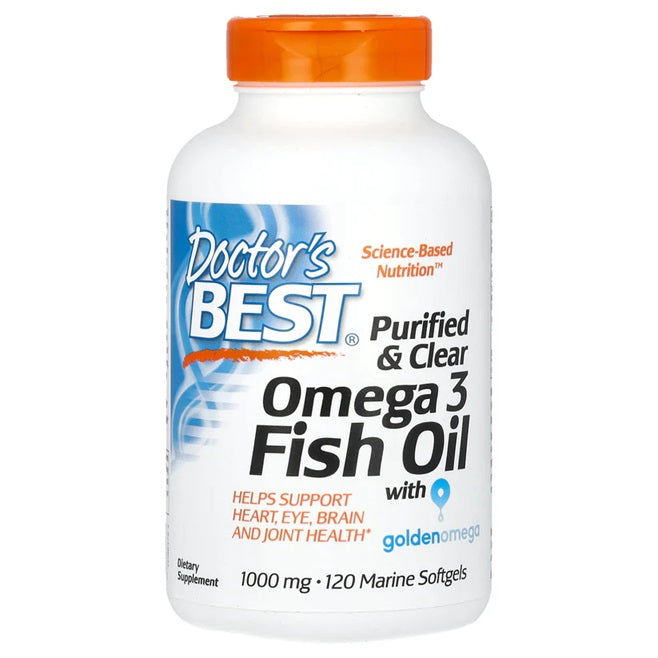 Purified & Clear Omega 3 Fish Oil, 1000mg - 120 marine softgels - Doctor's Best