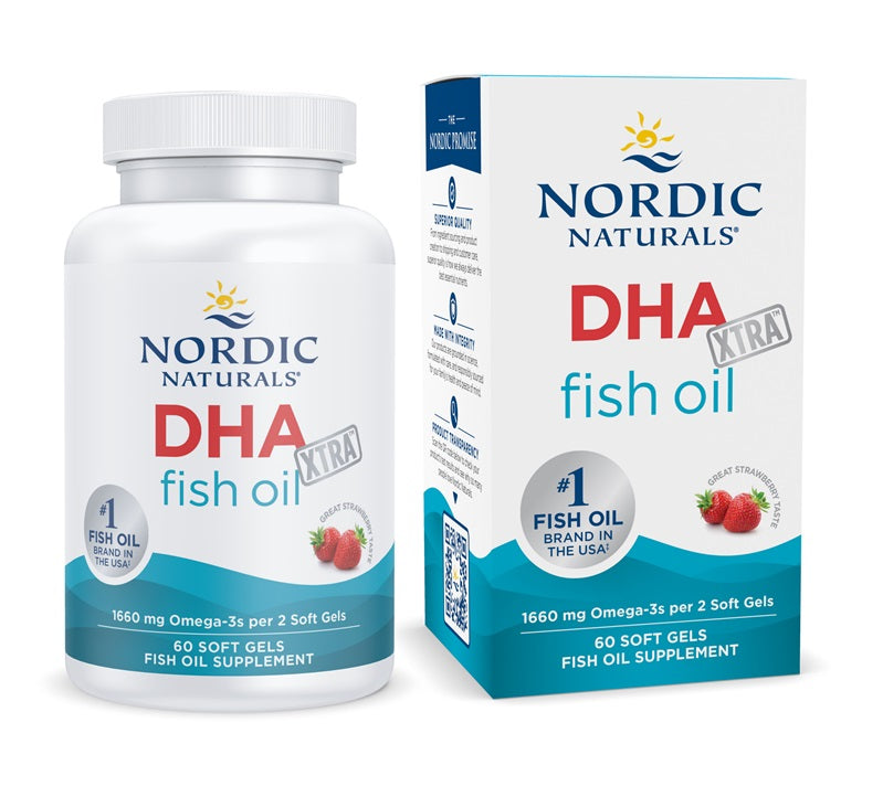 DHA Xtra, 1660mg Strawberry - 60 softgels - Nordic Naturals