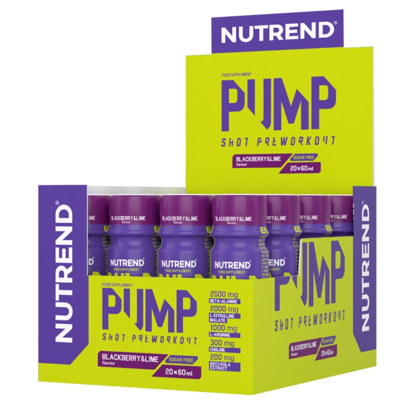 Pump Pre-Workout Shot, Blackberry & Lime - 20 x 60 ml. - Nutrend