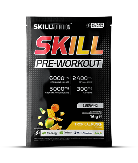 Skill Pre-Workout, Tropical Punch - 16 grams (1 serving) - Skill Nutrition