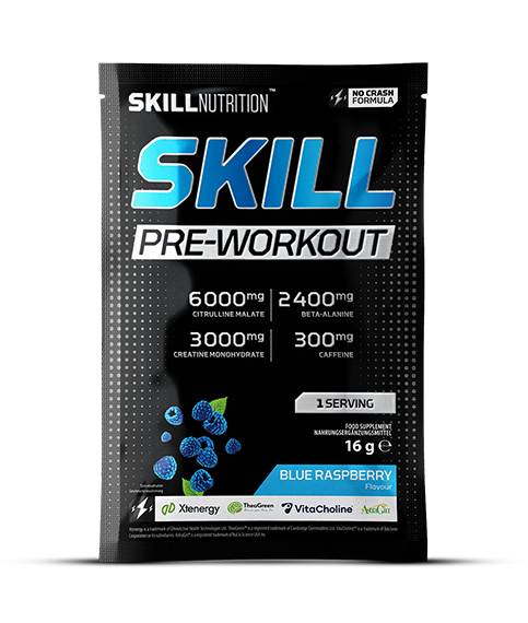 Skill Pre-Workout, Blue Raspberry - 16 grams (1 serving) - Skill Nutrition