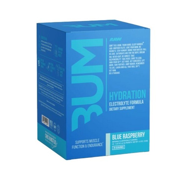 Bum Hydration, Blue Raspberry - 20 x 6.1g - Raw Nutrition
