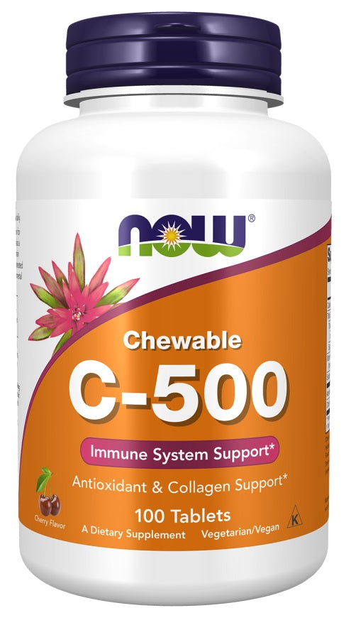 Vitamin C-500 Chewable, Cherry - 100 tablets - NOW Foods