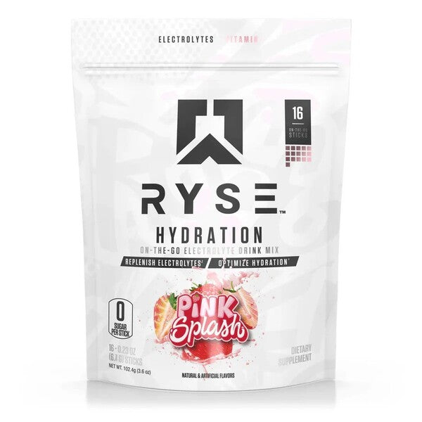 Hydration Sticks, Pink Splash - 16 x 6.4g - RYSE