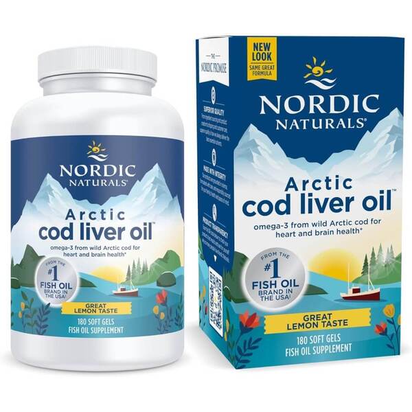 Arctic Cod Liver Oil, 750mg Lemon - 180 softgels - Nordic Naturals