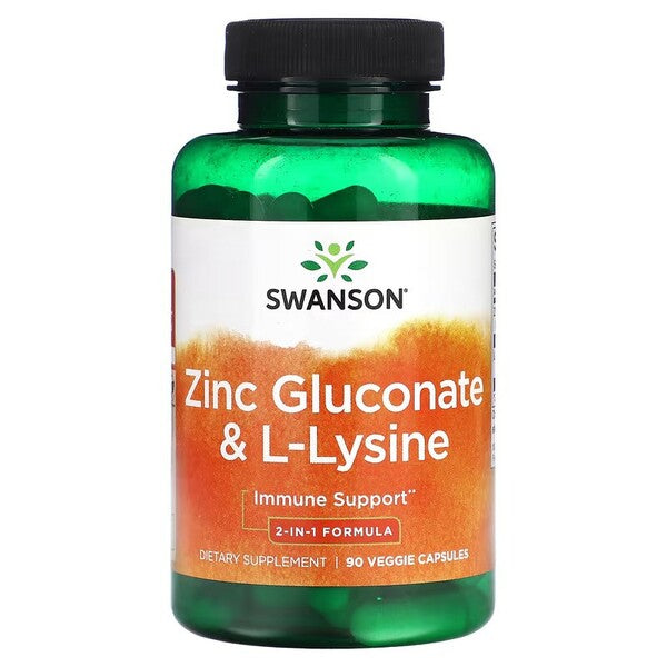 Zinc Gluconate & L-Lysine - 90 vcaps - Swanson