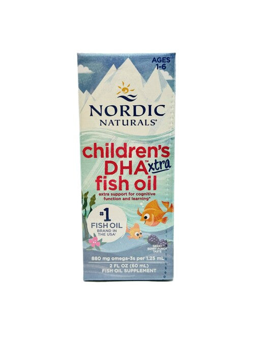 Children's DHA Xtra Fish Oil, 880mg Berry Punch (EN 768990891267) - 60 ml. - Nordic Naturals