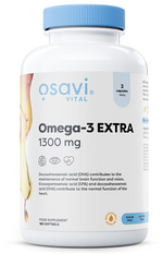 Omega-3 Extra Molecularly Distilled, 1300mg (Lemon) - 180 softgels - Osavi