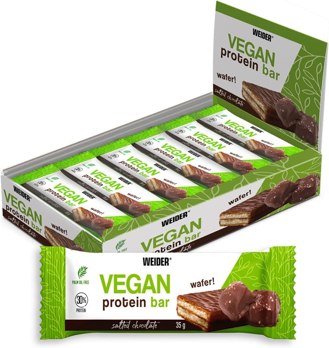 Vegan Protein Bar, Salted Chocolate - 12 x 35g - Weider