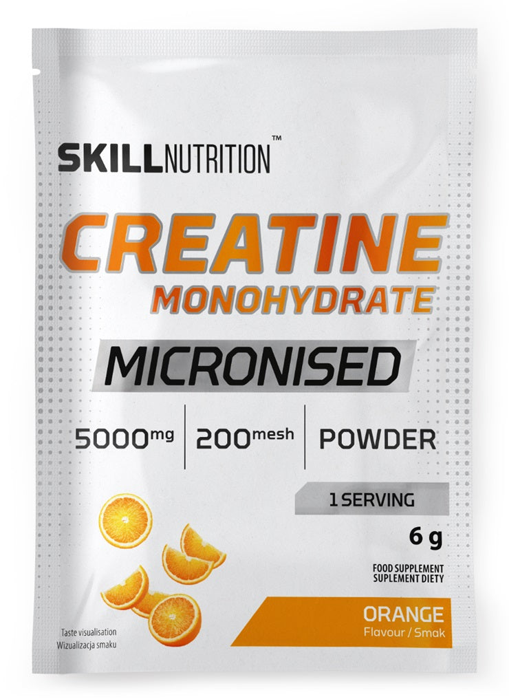 Micronised Creatine Monohydrate, Orange - 6 grams (1 serving) - Skill Nutrition