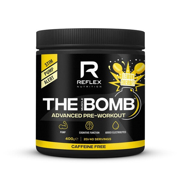 The Muscle Bomb Caffeine Free, Lemon Sherbet - 400 grams - Reflex Nutrition
