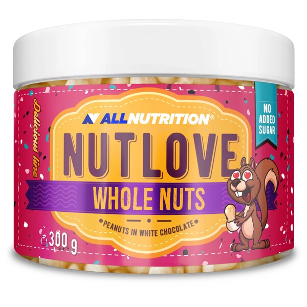 Nutlove Whole Nuts, Peanuts in White Chocolate - 300 grams - Allnutrition