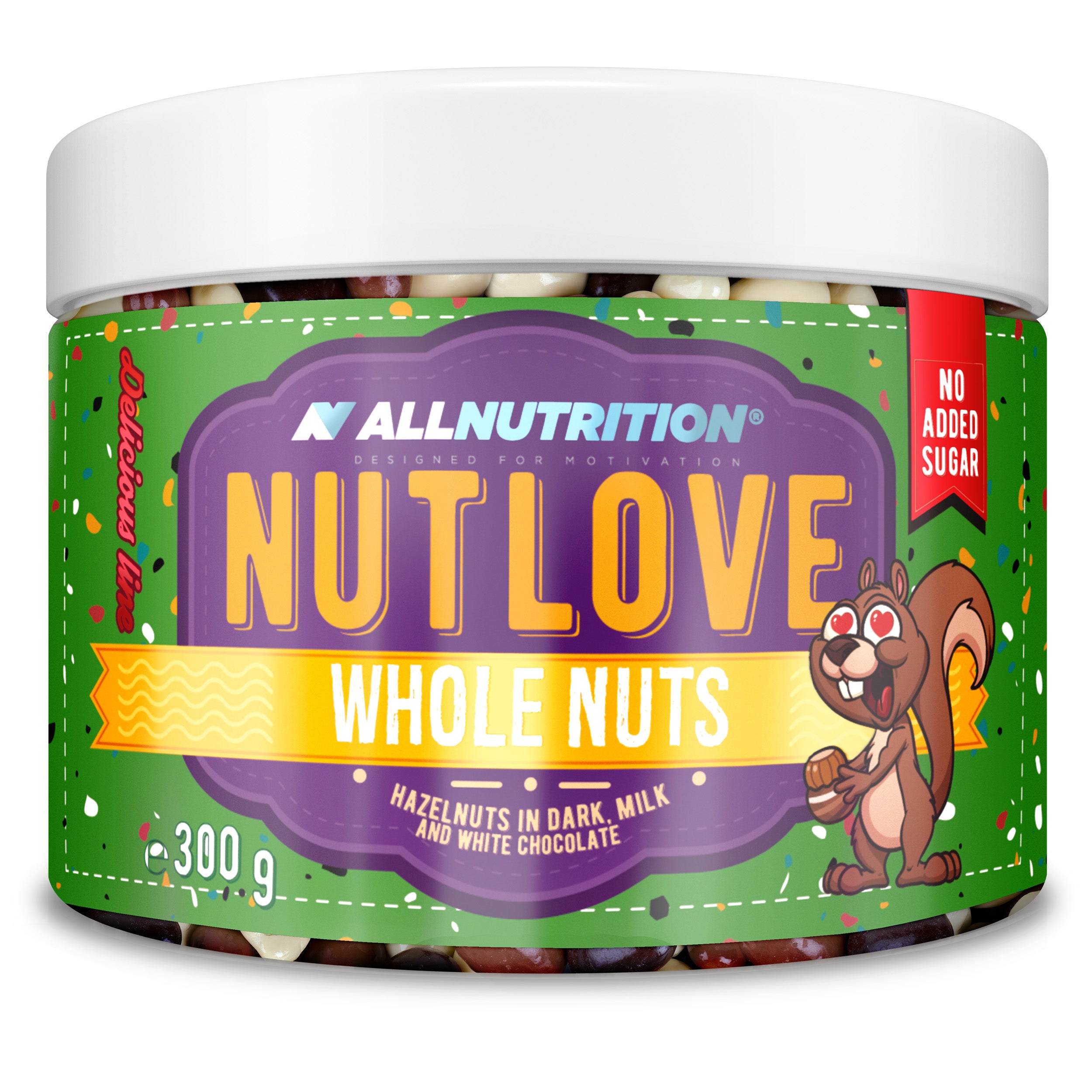 Nutlove Whole Nuts, Hazelnuts in Dark Milk and White Chocolate - 300 grams - Allnutrition