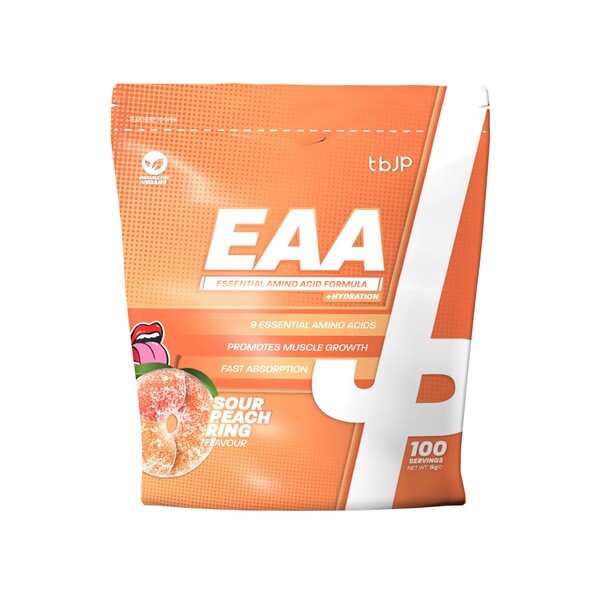 EAA + Hydration, Sour Peach Rings - 1000 grams - Trained by JP