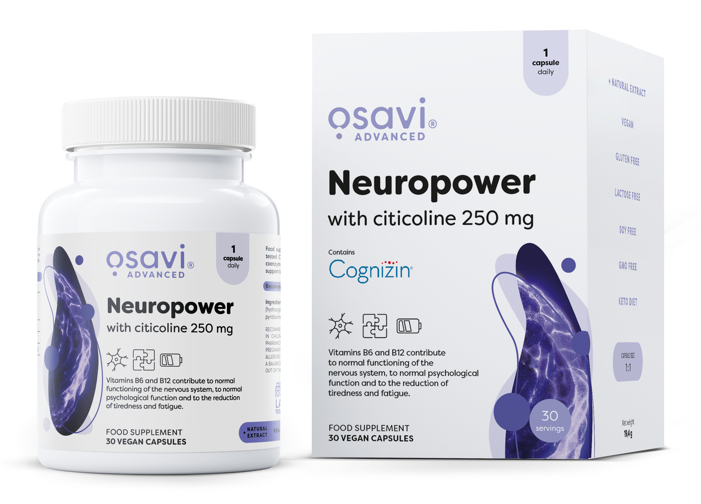 Neuropower with Citicoline, 250mg - 30 vegan caps - Osavi