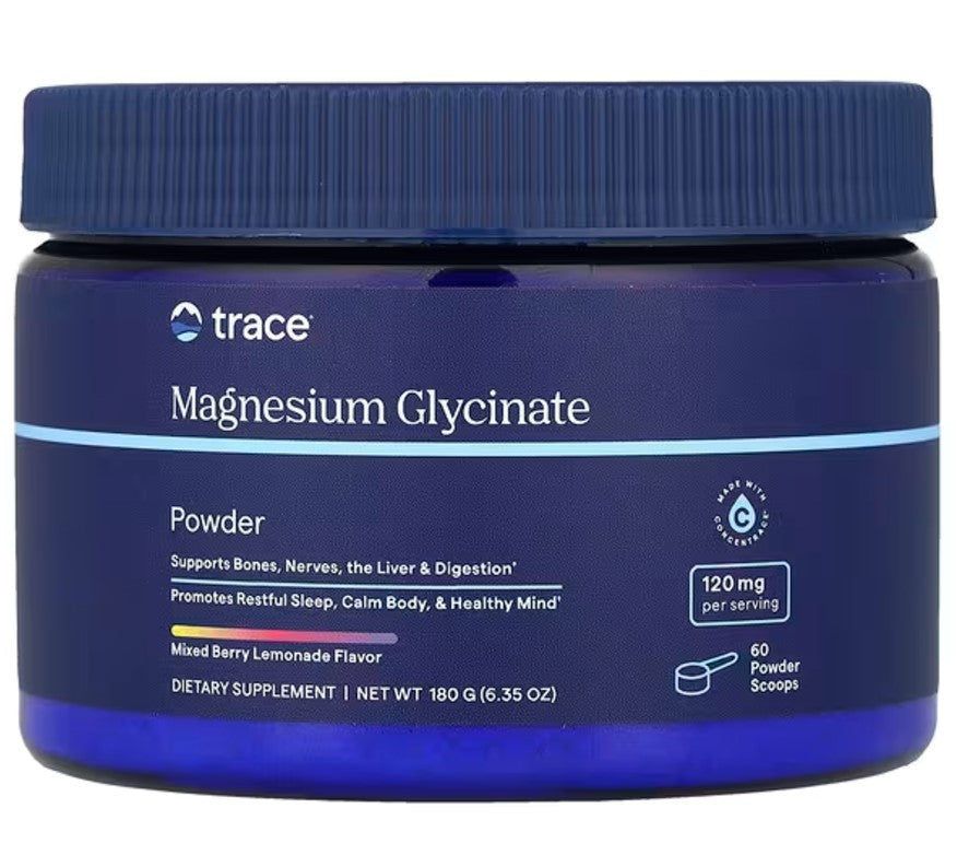 Magnesium Glycinate Powder, Mixed Berry Lemonade - 180 grams - Trace Minerals