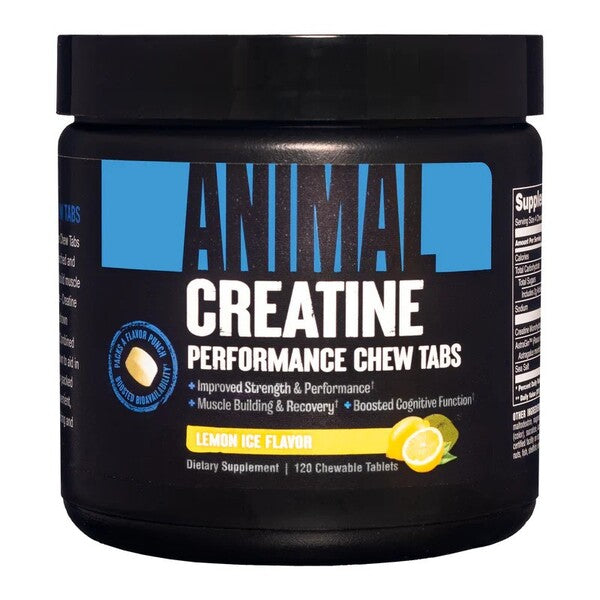 Animal Creatine Chews, Lemon Ice (EAN 039442005533) - 120 chewable tablets - Animal