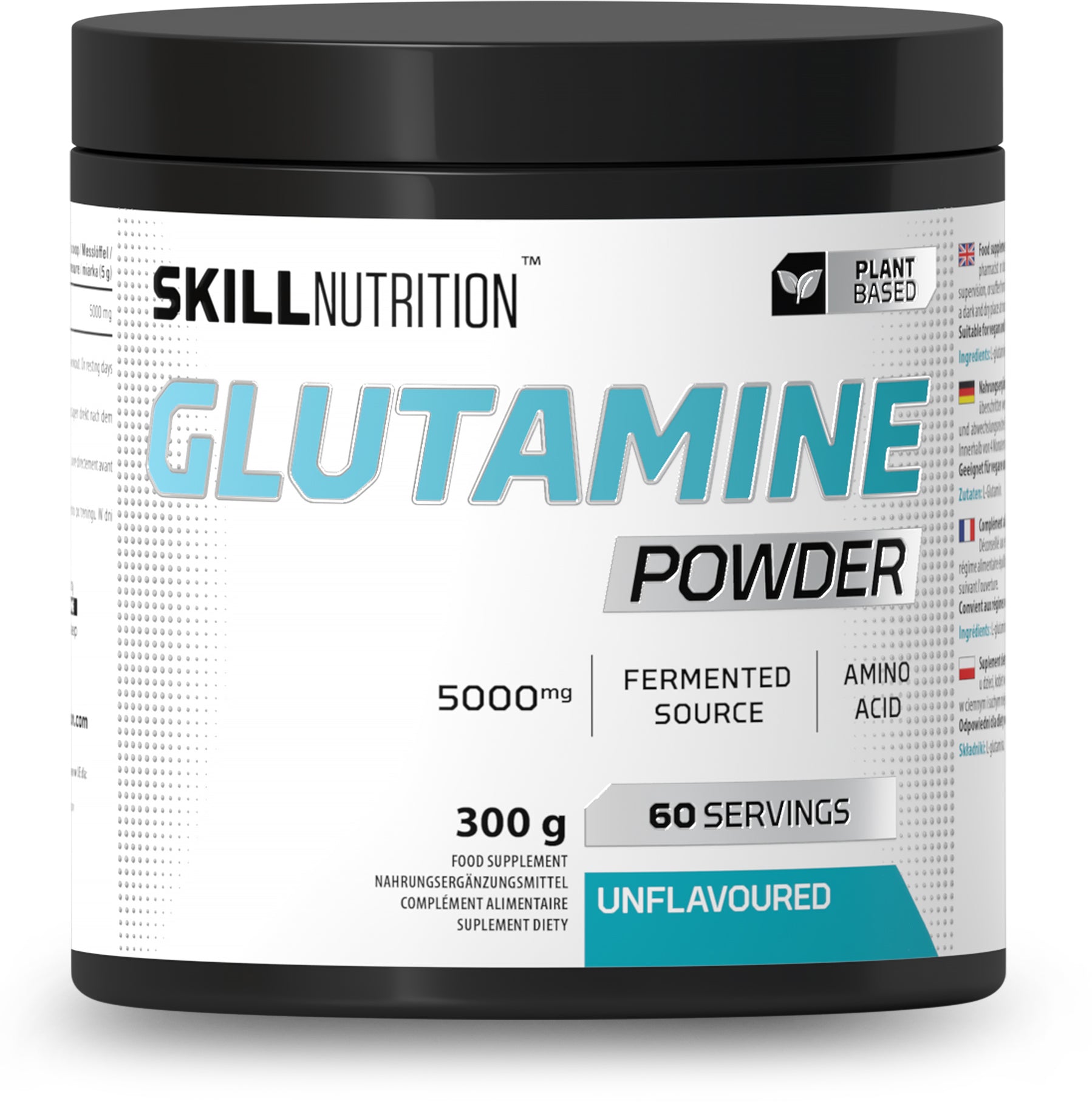 Glutamine Powder, Unflavoured - 300 grams - Skill Nutrition