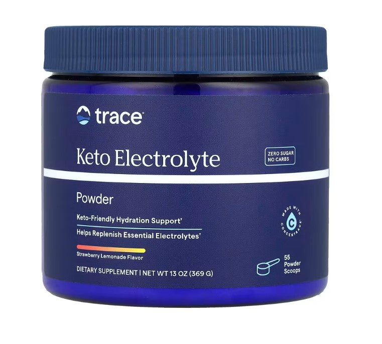 Keto Electrolyte Powder, Strawberry Lemonade - 369 grams - Trace Minerals