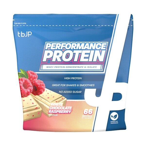 Performance Protein, White Chocolate Raspberry - 2000 grams - Trained by JP