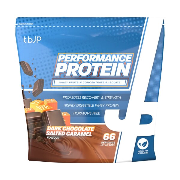 Performance Protein, Dark Chocolate Salted Caramel - 2000 grams - Trained by JP