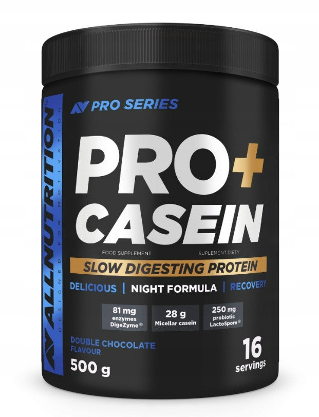 Pro+ Casein, Double Chocolate - 500 grams - Allnutrition