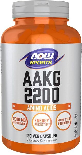 AAKG 2200 - 180 vcaps - NOW Foods