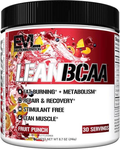 Lean BCAA, Fruit Punch - 246 grams - EVLution Nutrition