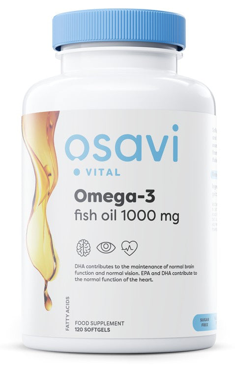 Omega-3 Fish Oil Molecularly Distilled, 1000mg (Lemon) - 120 softgels - Osavi