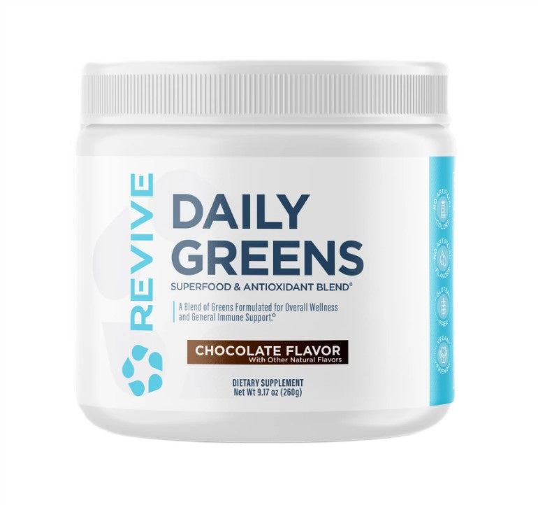 Daily Greens Powder, Chocolate (EAN 850030689122) - 260 grams - Revive