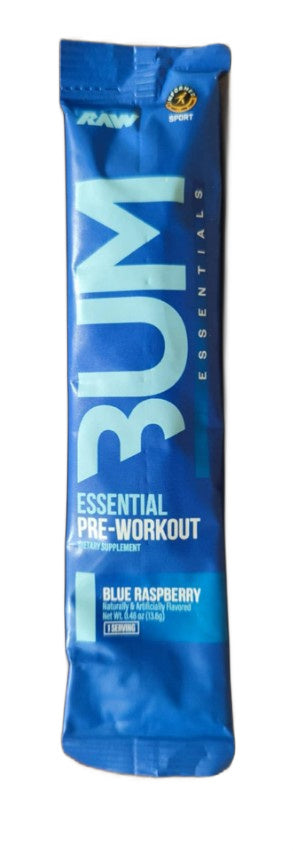 CBUM Essential Pre-Workout, Blue Raspberry - 13.6 grams (1 serving) - Raw Nutrition