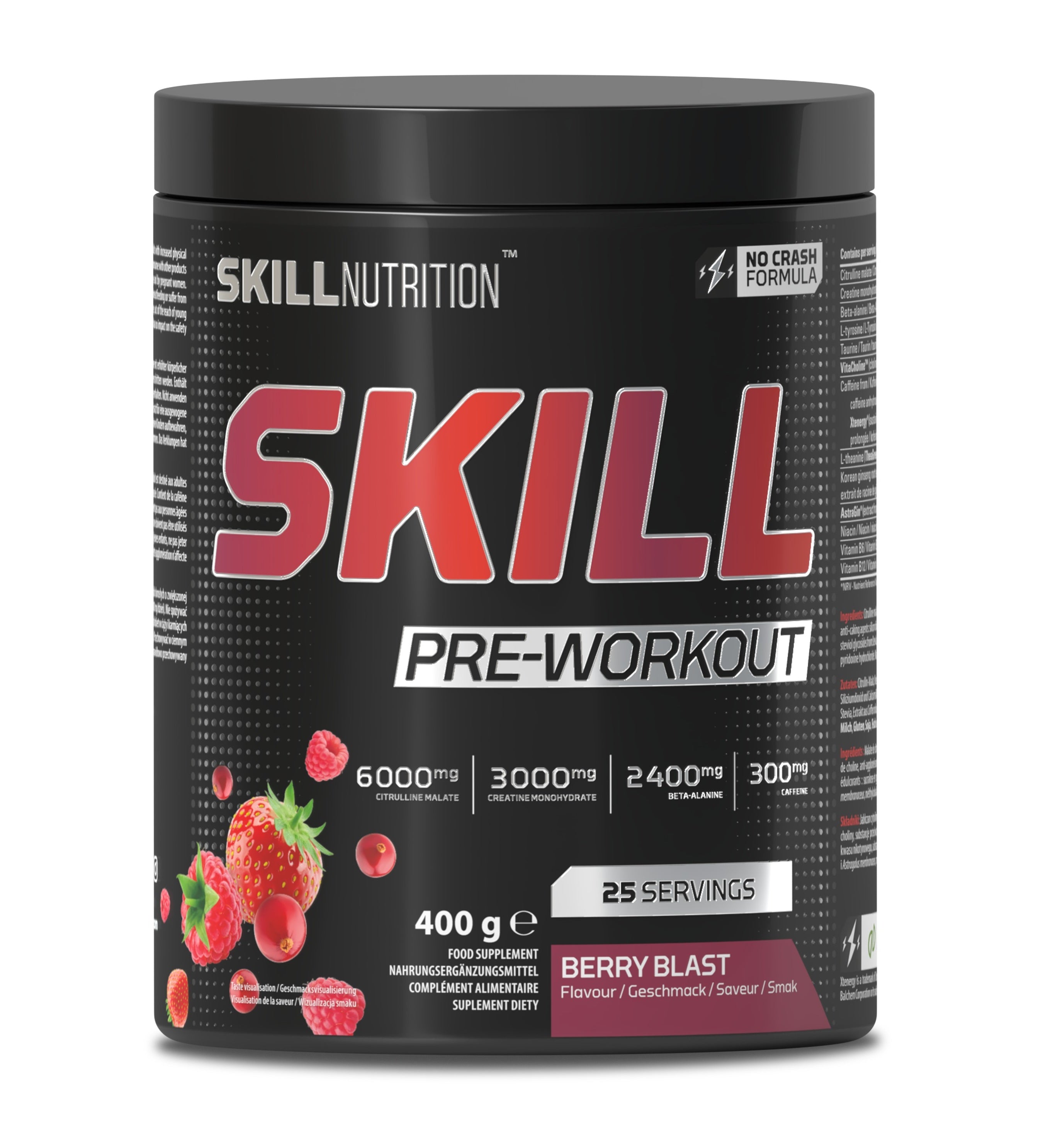 Skill Pre-Workout, Berry Blast - 400-412 grams - Skill Nutrition