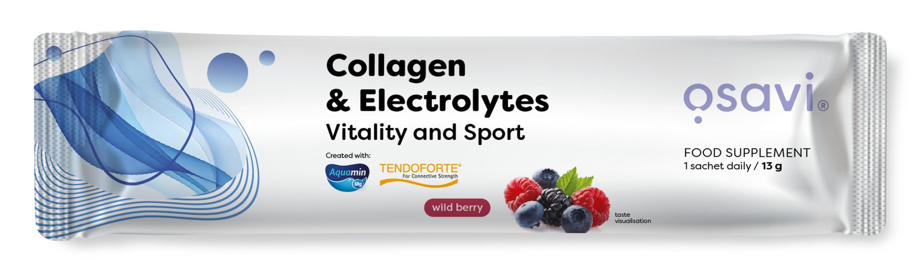 Collagen Electrolytes Vitality and Sport, Wild Berry - 13 grams (1 serving) - Osavi