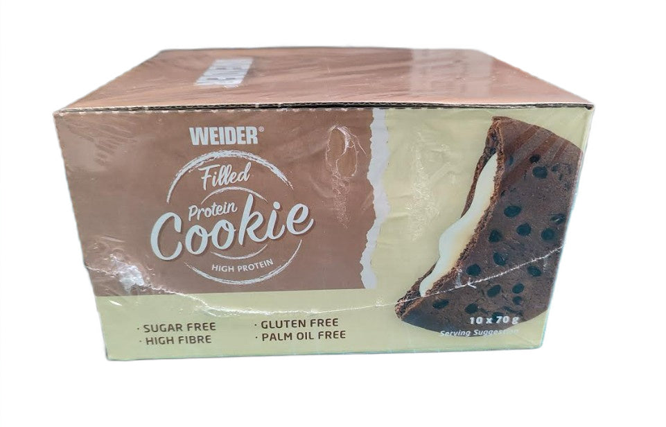 Filled Protein Cookie, Chocolate-Vanilla - 10 x 70g - Weider
