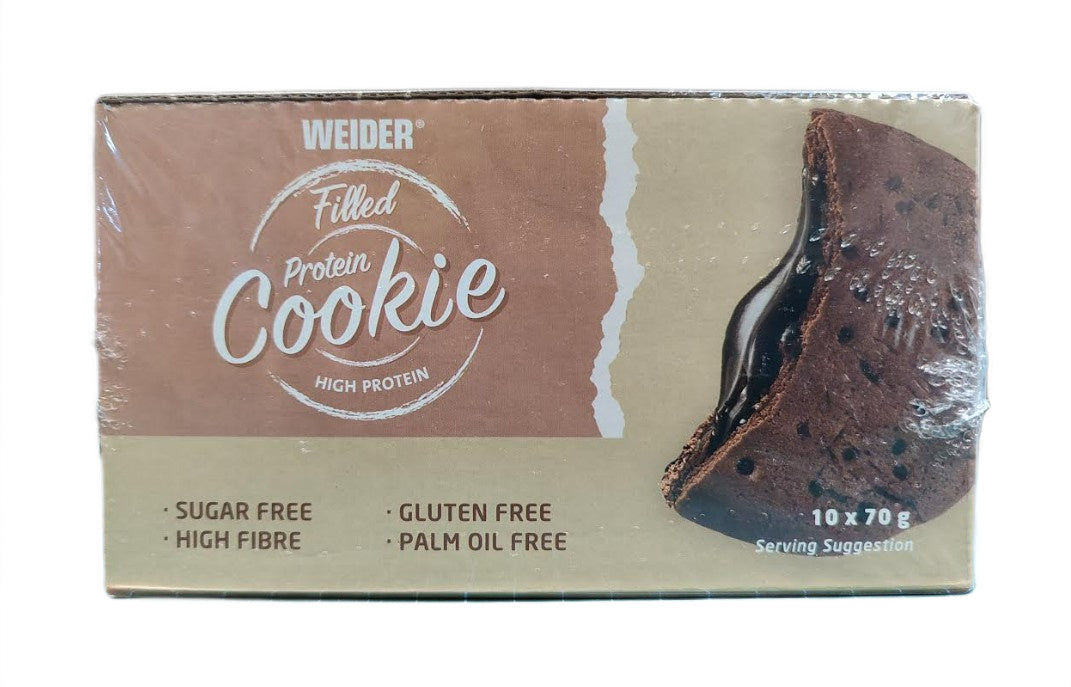 Filled Protein Cookie, Triple Chocolate - 10 x 70g - Weider