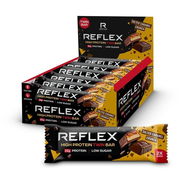 High Protein Twin Bar, Salted Caramel Crunch - 12 x 60g - Reflex Nutrition