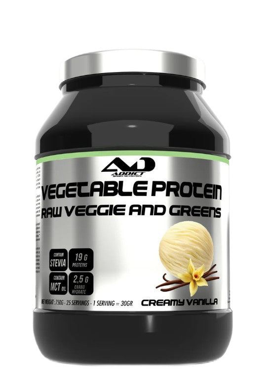 Vegetable Protein Raw Veggie and Greens, Creamy Vanilla - 750 grams - Addict Sport Nutrition