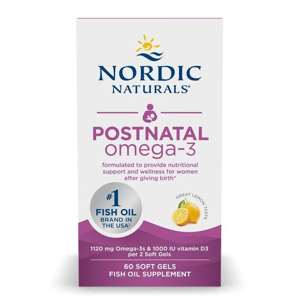 Postnatal Omega-3, 1120mg Lemon - 60 softgels - Nordic Naturals