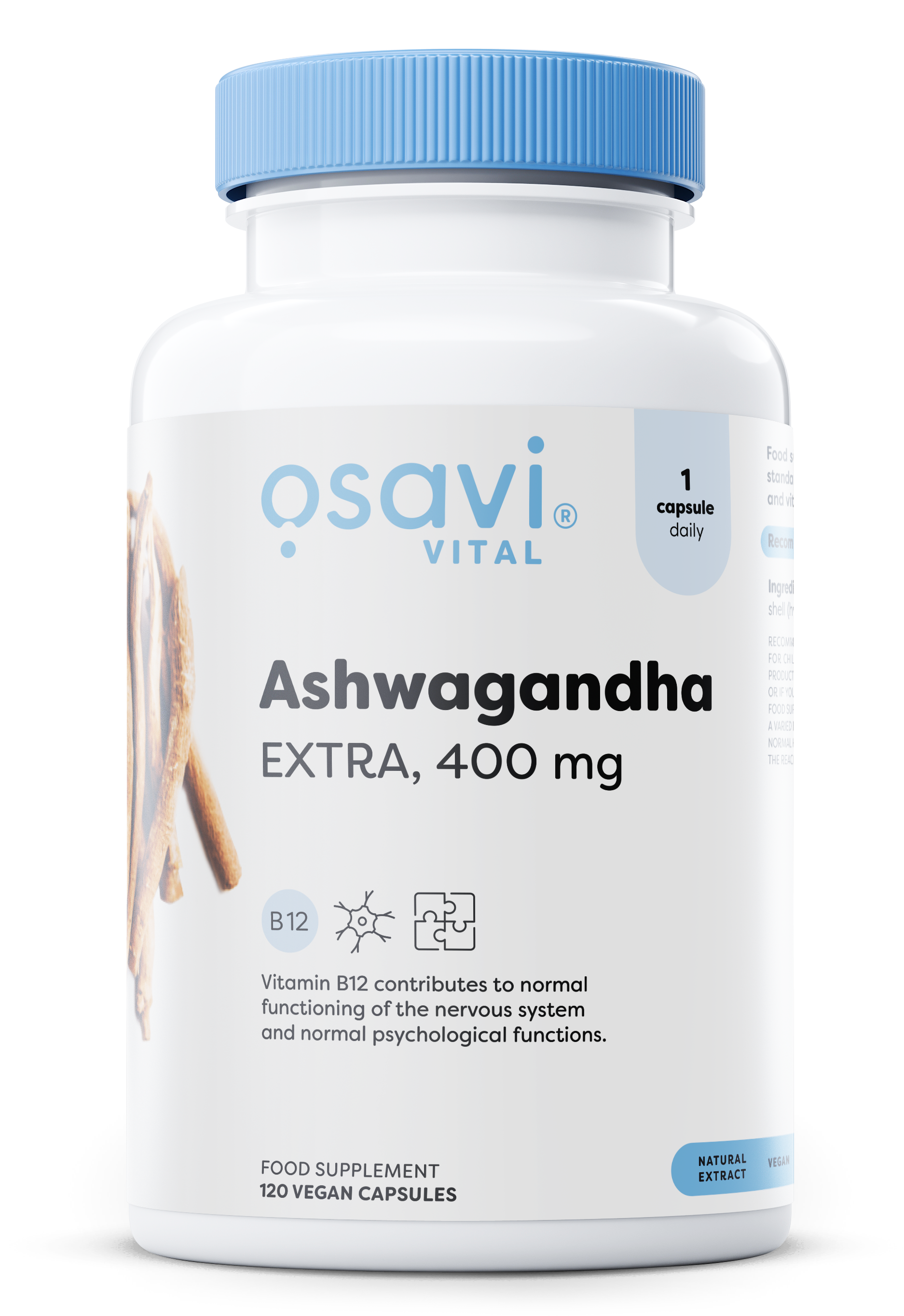 Ashwagandha Extra, 400mg - 120 vegan caps - Osavi