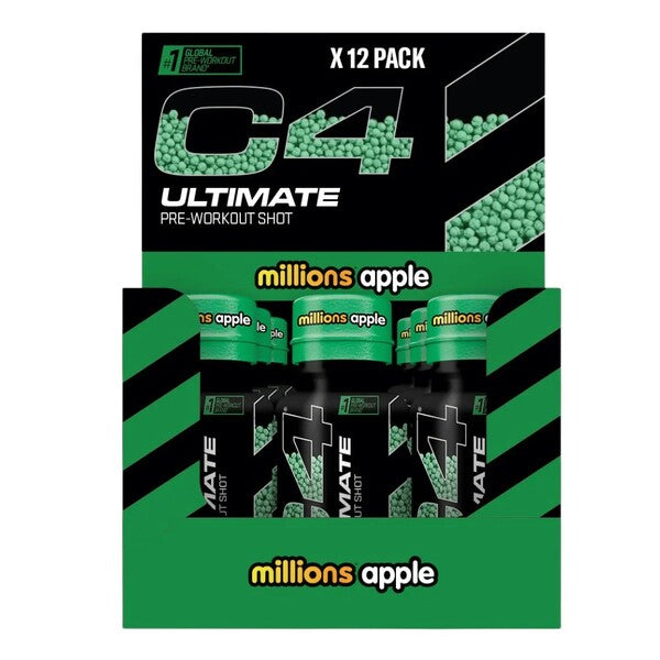 C4 Ultimate Pre-Workout Shot, Millions Apple - 12 x 60 ml. - Cellucor