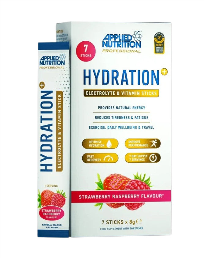 Hydration + Electrolyte & Vitamin Powder Stick Packs, Strawberry Raspberry - 7 x 8g - Applied Nutrition
